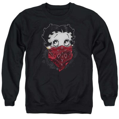 Betty Boop Red Bandana and Roses Gangster Sweatshirt
