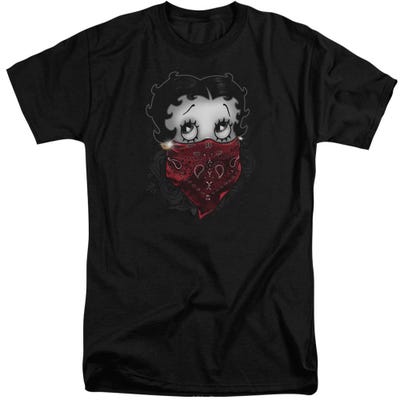 Betty Boop Red Bandana and Roses Gangster Tall T-Shirt