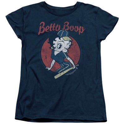 Betty Boop Retro Team Boop Baseball Logo Womens T-Shirt