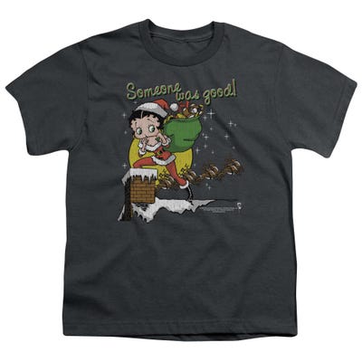 Betty Boop Santa Claus Someone was good! Chimney Kids T-Shirt
