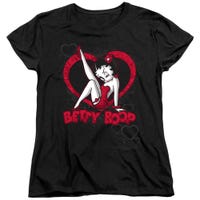 Betty Boop Scrolling Hearts Leg Up Womens T-Shirt