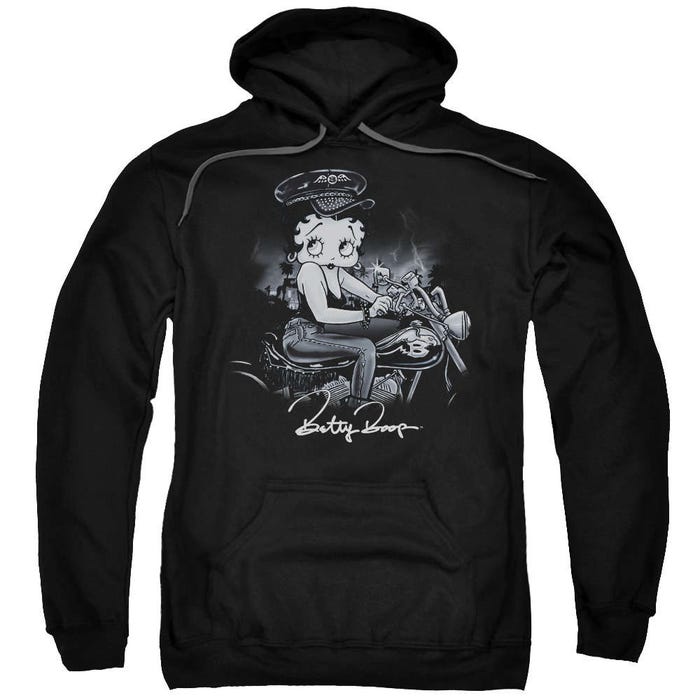 Betty Boop Storm Rider Motor Cycle Biker Girl Hoodie