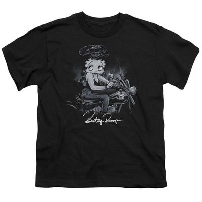 Betty Boop Storm Rider Motor Cycle Biker Girl Kids T-Shirt