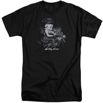 Betty Boop Storm Rider Motor Cycle Biker Girl Tall T-Shirt