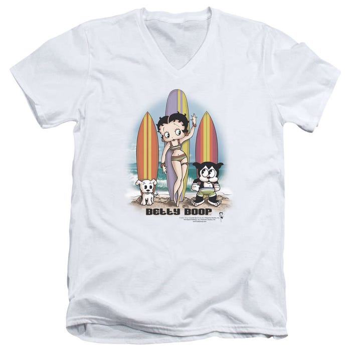 Betty Boop Summer Surfers V-Neck T-Shirt