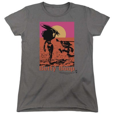 Betty Boop Summer Surfing Womens T-Shirt