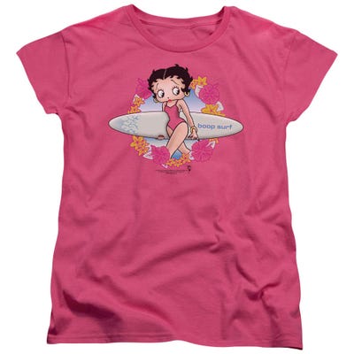 Betty Boop Surfs Up Summer Womens T-Shirt
