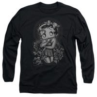 Betty Boop Tattoo Fashion Roses Long Sleeve Shirt