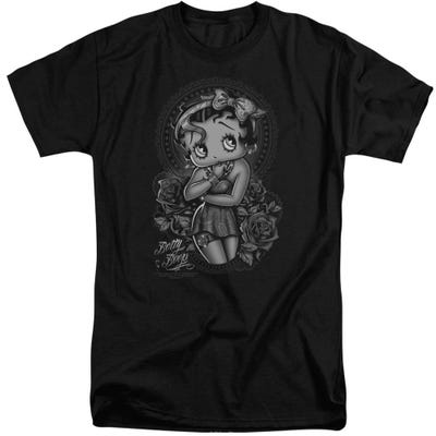 Betty Boop Tattoo Fashion Roses Tall T-Shirt