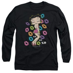 Betty Boop Tripple XO XO XO Lips Long Sleeve Shirt