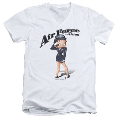 Betty Boop USA Air Force and Proud V-Neck T-Shirt