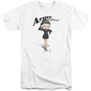 Betty Boop USA Army and Proud Tall T-Shirt