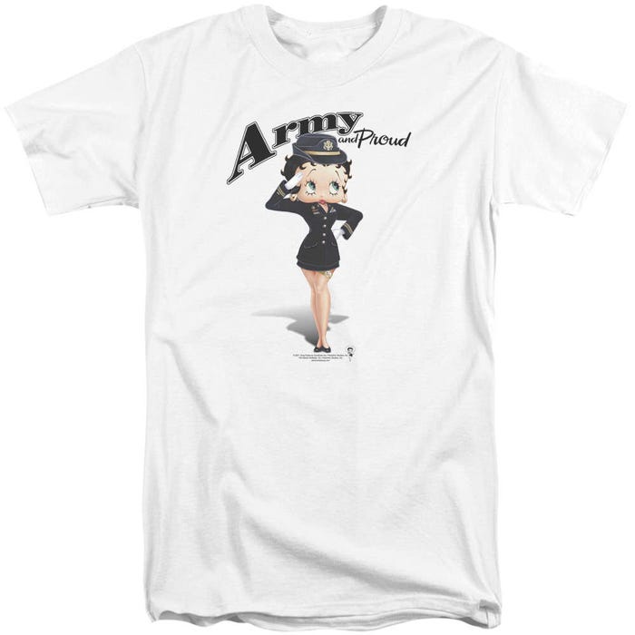 Betty Boop USA Army and Proud Tall T-Shirt