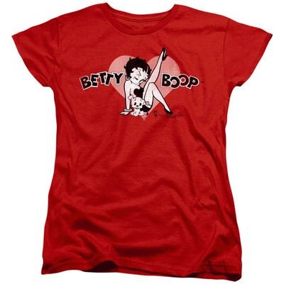 Betty Boop Vintage Cutie Pup Womens T-Shirt