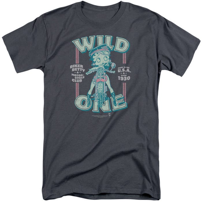 Betty Boop Wild One Motor Cycle Club USA Tall T-Shirt