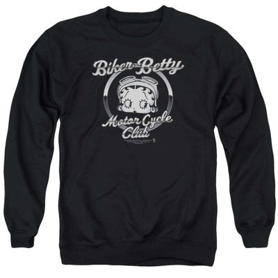 Biker Betty Boop Motor Cycle Club Chromed Logo Sweatshirt