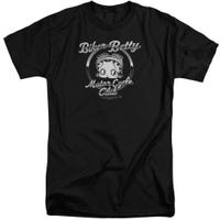 Biker Betty Boop Motor Cycle Club Chromed Logo Tall T-Shirt