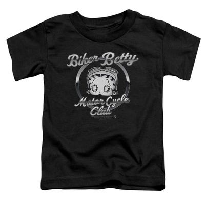 Biker Betty Boop Motor Cycle Club Chromed Logo Toddler T-Shirt