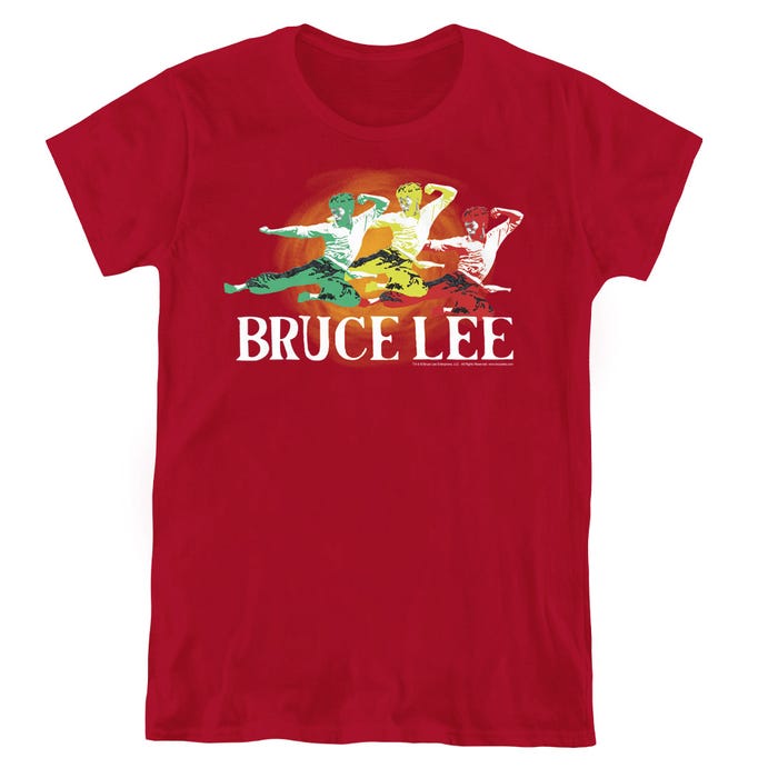 Bruce Lee Tri Color Womens T-Shirt