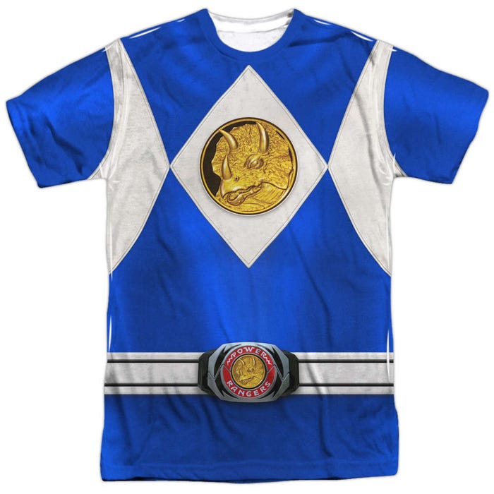 Blue Ranger Costume Emblem Power Rangers Sublimation T-Shirt