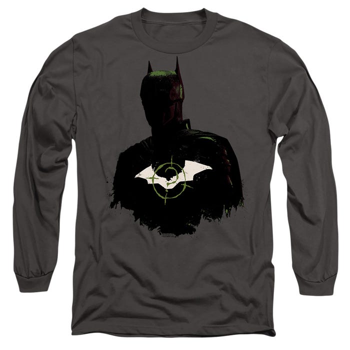 THE BATMAN SILHOUETTE WITH RIDDLER LOGO Long Sleeve Shirt
