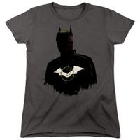 THE BATMAN SILHOUETTE WITH RIDDLER LOGO Womens T-Shirt