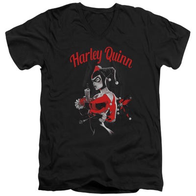 Harley Quinn Spring Gun V-Neck T-Shirt