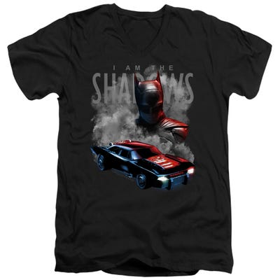 THE BATMAN 2022 BATMAN AND BATMOBILE V-Neck T-Shirt