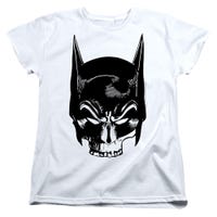 BATMAN SKULL ON WHITE Womens T-Shirt