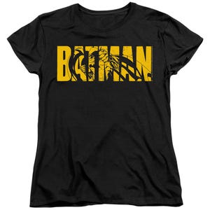 BATMAN TEXT ON BLACK Women's T-Shirt