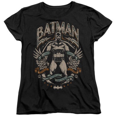 BATMAN GOTHAM HERO ON BLACK Womens T-Shirt