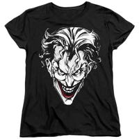 BATMAN JOKER RED ON BLACK Womens T-Shirt
