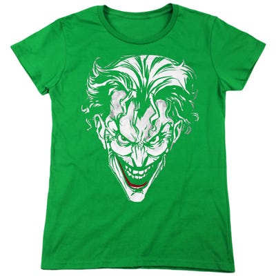 BATMAN JOKER RED ON GREEN Womens T-Shirt