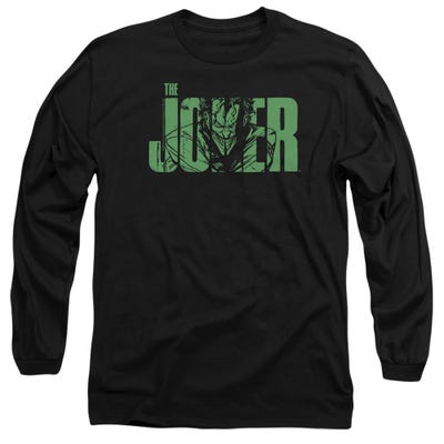 BATMAN JOKER TEXT ON BLACK Long Sleeve Shirt