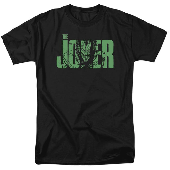 BATMAN JOKER TEXT ON BLACK T-Shirt