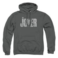 BATMAN JOKER TEXT ON GRAY Hoodie