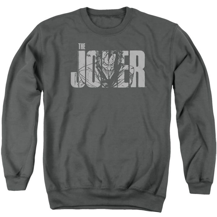 BATMAN JOKER TEXT ON GRAY Sweatshirt