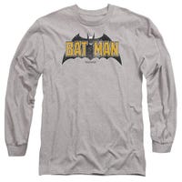 BATMAN VINTAGE BAT LOGO ON GRAY Long Sleeve Shirt