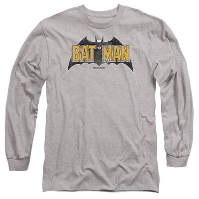 BATMAN VINTAGE BAT LOGO ON GRAY Long Sleeve Shirt