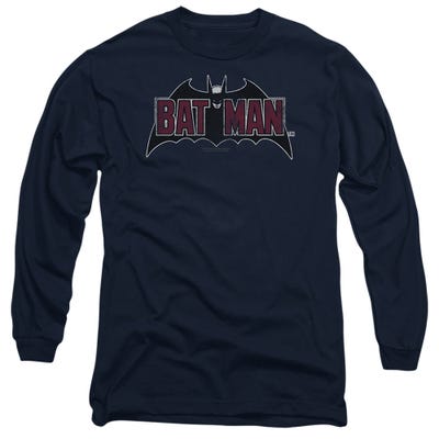 BATMAN VINTAGE BAT LOGO ON NAVY Long Sleeve Shirt