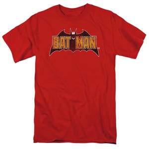 BATMAN VINTAGE BAT LOGO ON RED T-Shirt