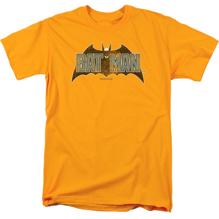 BATMAN VINTAGE BAT LOGO ON GOLD T-Shirt