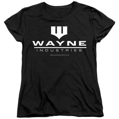 BATMAN WAYNE LOGO ON BLACK Womens T-Shirt