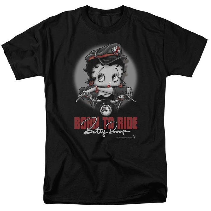 Born to Ride Betty Boop Motor Cycle Biker Girl T-Shirt