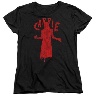 Carrie Bloody Silhouette Womens T-Shirt