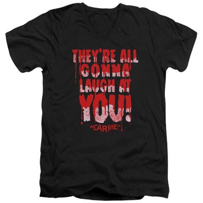 Carrie They're All Gonna Laugh At You Bloody V-Neck T-Shirt