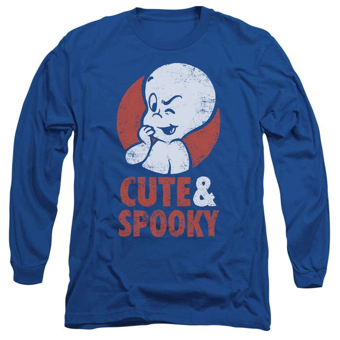 Casper the Friendly Ghost Cute and Spooky Retro Design Long Sleeve Shirt