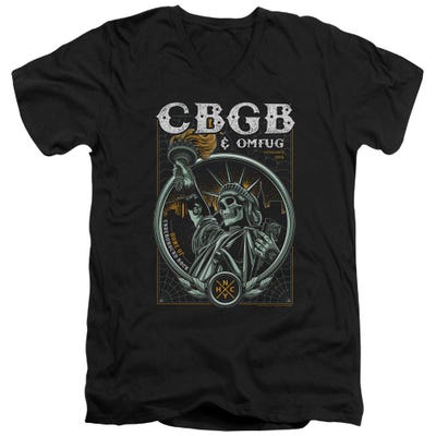 CBGB Liberty Skull V-Neck T-Shirt