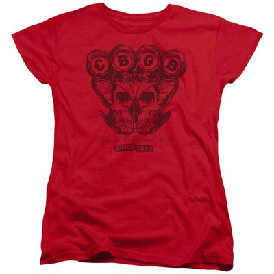 CBGB Moth Skull Womens T-Shirt