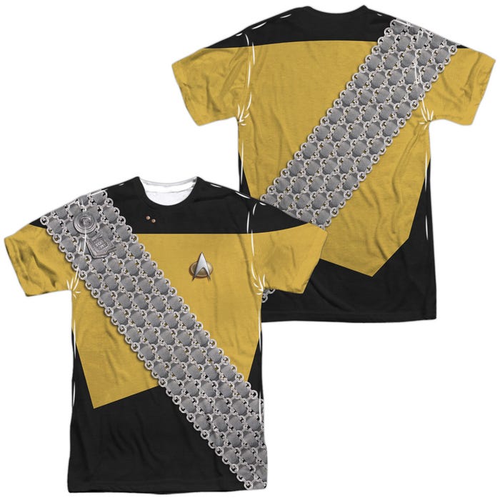 STAR TREK WORF UNIFORM  Front & Back Sublimation T-Shirt